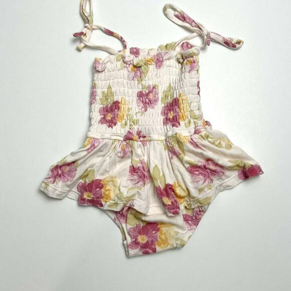 Angel Dear Smocked Camellia Skirted Bubble Romper - Picture 4 of 5